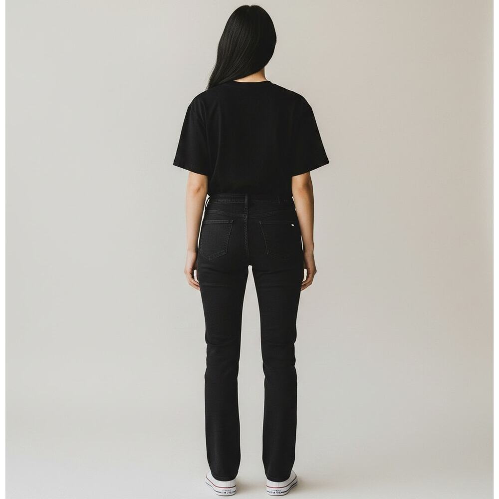 NYDJ Alina Legging Black Jeans Size 12P Petite Stretch Denim Straight 5-Pocket - Picture 4 of 10